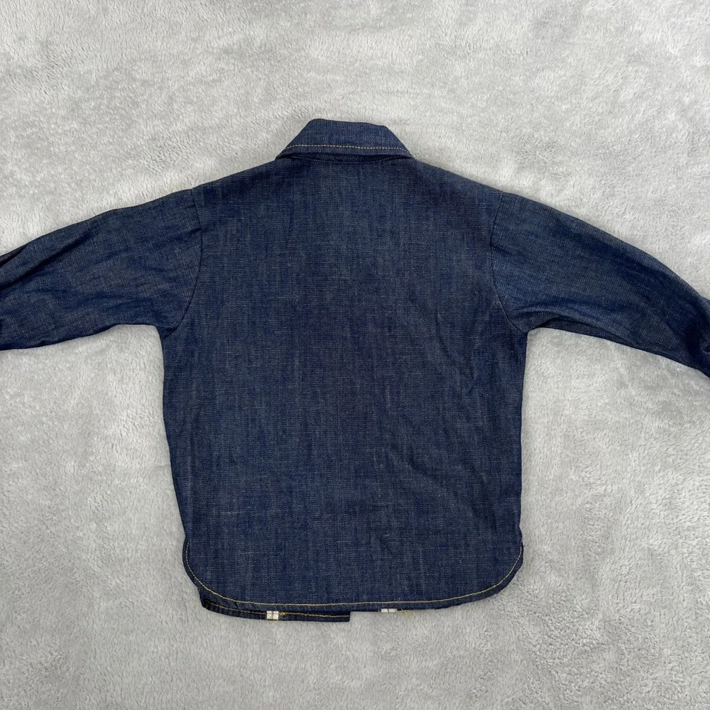 Vintage Health-Tex Selvedge Denim Jacket 4T Blue Kids Western Snap Front Shirt